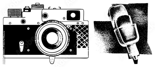 camera and microphone vector illustration