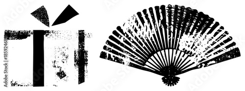 gift box and fan vector