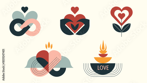 Stunning heart and love themed vector graphics for Valentine's Day