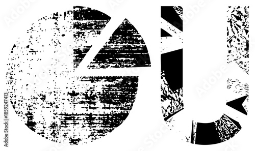 abstract geometric shapes with distressed texture