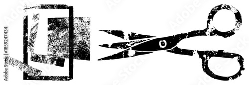 scissors cutting paper graphic