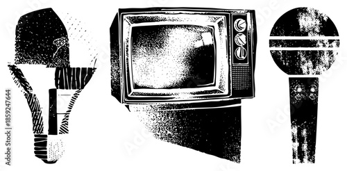 microphone microphone black and white vector