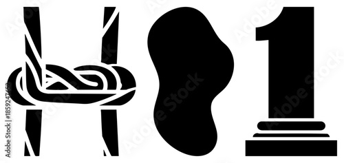 abstract geometric shapes and number one