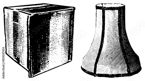 two vintage style lamps isolated