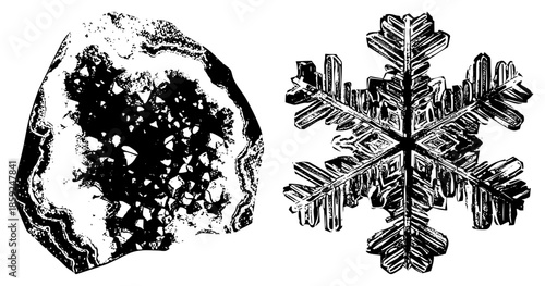 and snowflake vector illustration