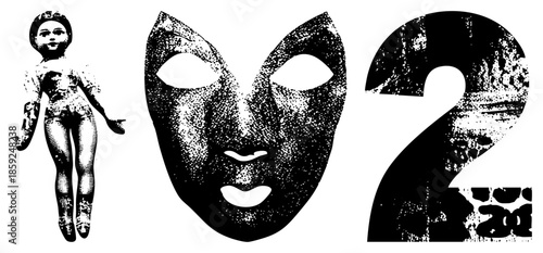 doll mask question mark