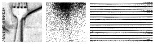 fork closeup halftone isolated