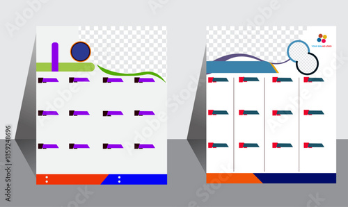 Modern 2026 monthly calendar template, minimalist clean layout, wall or desk planner, week starts Monday, vector illustration