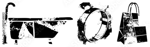 shopping cart wheel and bag vector