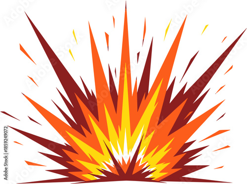 Explosive Burst of Energy and Color A Fiery Explosion Illustration
