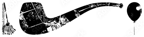 pipe broom balloon vector graphic