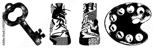 key painter palette vector