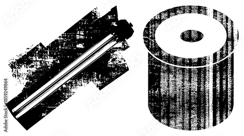 printer toner cartridge and ink cartridge vector illustration