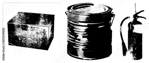 fire safety equipment set vector illustration