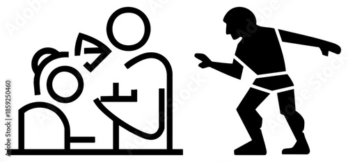 ancient egyptian tomb with stylized human figure