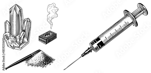 crystal smoke match powder syringe