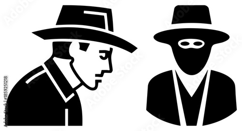 Two men in hats one masked vector