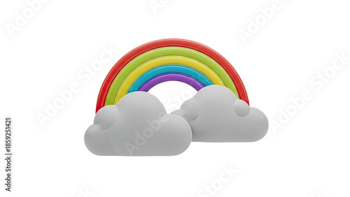 Cartoon Rainbow and Clouds