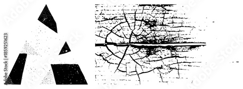 abstract geometric shapes and cracked texture vector