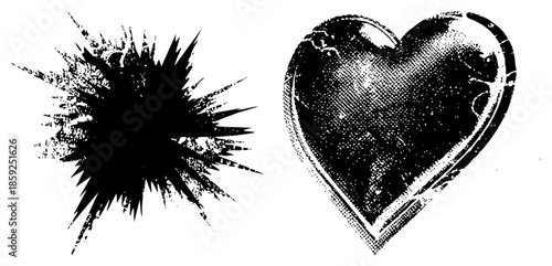 heart and ink splatter vector graphic