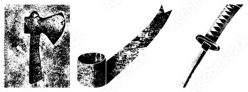 curved blade sword vector