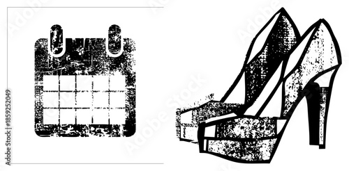 calendar and high heels vector