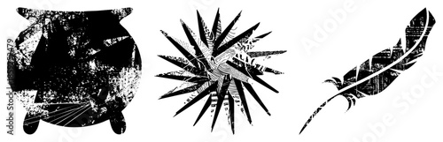 cauldron starburst feather vector set
