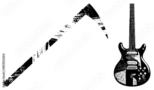 electric guitar and vector graphic