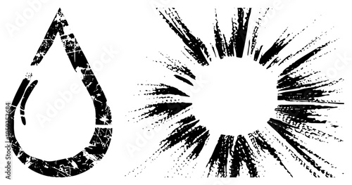 water droplet and explosion burst vector