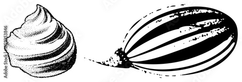 whipped cream and watermelon slice