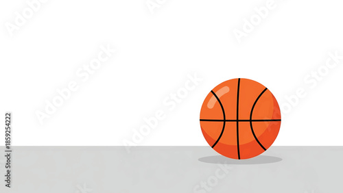 A cartoon-style illustration of an orange ball with black lines on a gray surface against a white backdrop