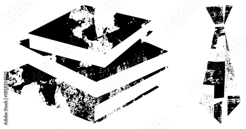 stacked books with tie