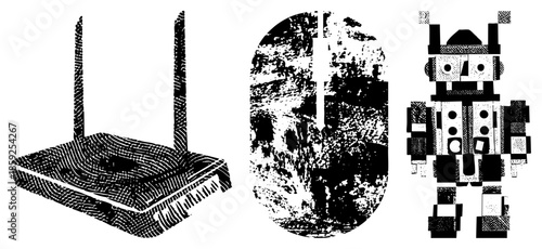 router fingerprint robot pixel art