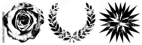 rose laurel starburst vector