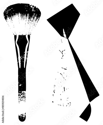 makeup brushes and sponge isolated