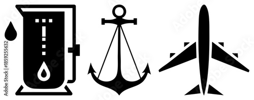 fuel pump anchor airplane black