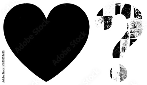 heart and question mark vector