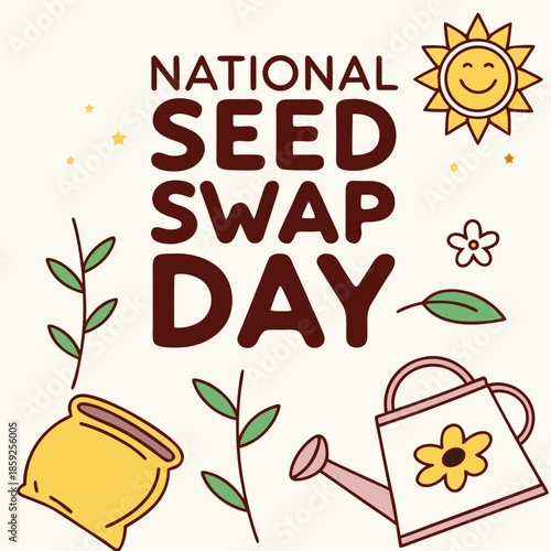 NATIONAL SEED SWAP DAY vector illustration isolated on white background