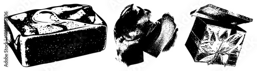 three soap bars with embedded objects