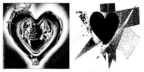 heart shaped glass with number two inside