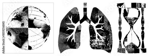 Global health lungs time vector