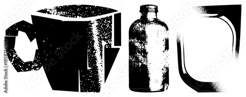 cup bottle jug vector
