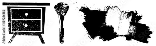 nightstand makeup brush ink splash