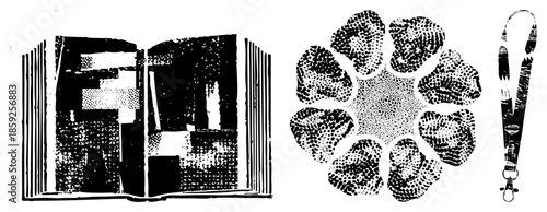 open book abstract lanyard