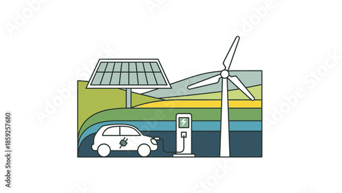 Electric car charging with renewable energy sources