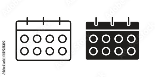 Calendar icons symbol collection. Vector Illustration. vector icon set.