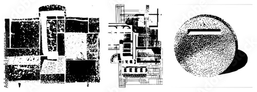 abstract geometric shapes in black and white