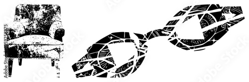 armchair and broken chain vector