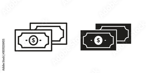 Cash icons symbol collection. Vector Illustration. vector icon set.