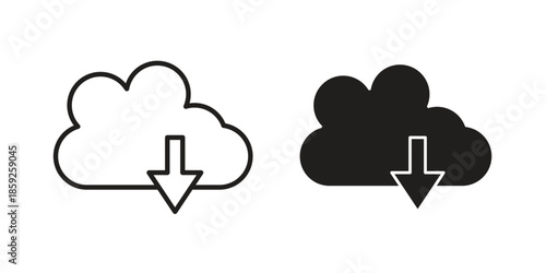 Cloud download icons symbol collection. Vector Illustration. vector icon set.